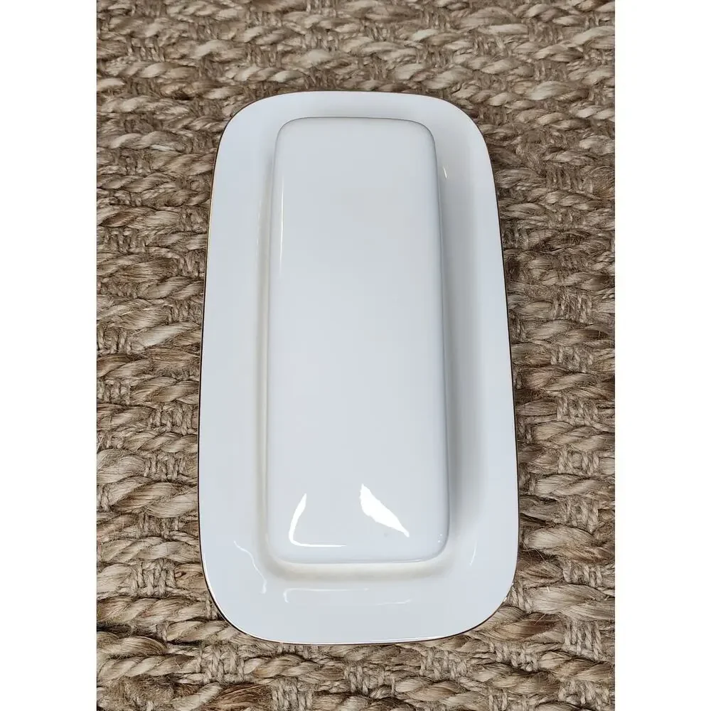 Vintage Nikko Ivory Fine China Butter Dish Beautiful Gold Inlay